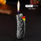 Encendedor De Níquel Negro Con Flores YF 910 Paquete Simple