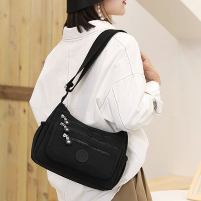 Bolsa Crossbody de Nylon de Gran Capacidad con Múltiples Compartimentos