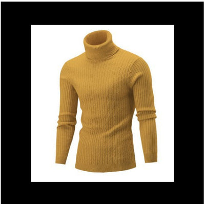 Suéter Cuello Alto Trenzado Hombre - Diseño Liso y Versátil - Image 7