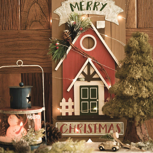 Adornos Navideños de Madera - Casitas Decorativas