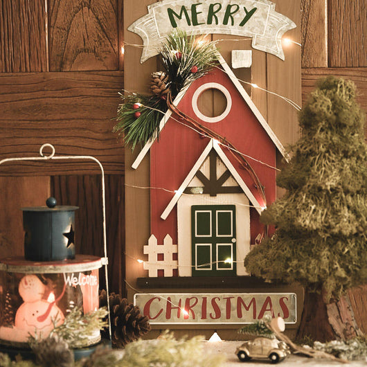 Adornos Navideños de Madera - Casitas Decorativas