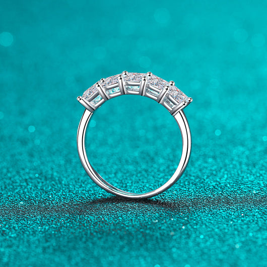 Anillo Cuadrado de Moissanita Apilable Chapado en Oro 18K - Image 9