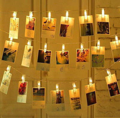 Guirnalda de Luces LED con Pinzas para Fotos