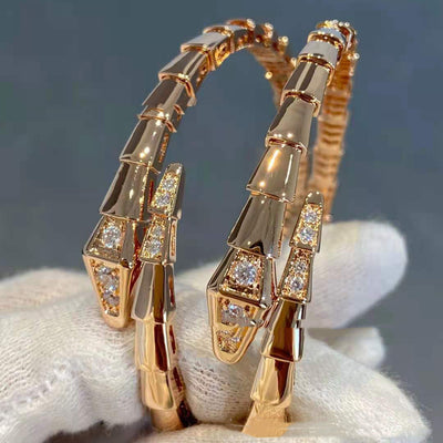 Pulsera Masculina Oro Rosa y Blanco - Diseño Serpiente Lujo Minimalista - Image 12