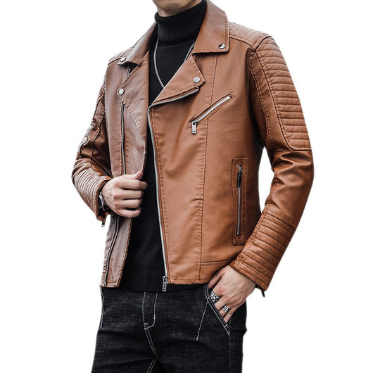 Chaqueta de Cuero para Motociclista - Primavera y Otoño - Image 6