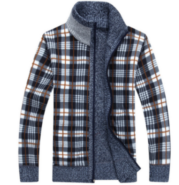 Suéter de Punto para Hombre con Mangas de Terciopelo - Chamarra Abrigada de Otoño - Image 13
