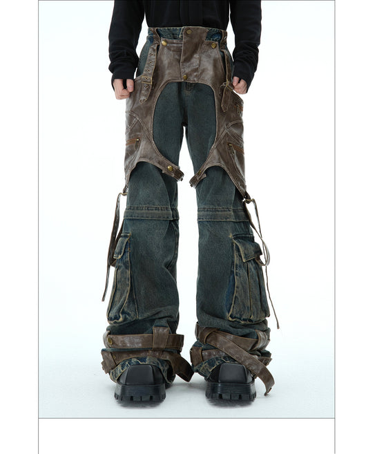 Jeans Retro Deconstruido con Costuras Desmontables para Hombre - Image 13