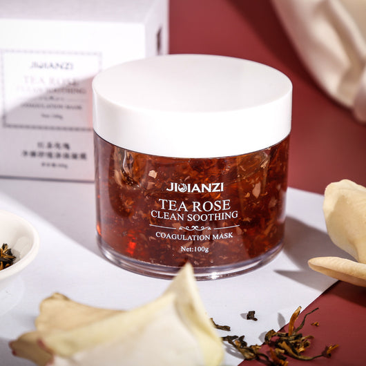 Gel Limpiador y Mascarilla Facial de Té Negro y Rosa 100g