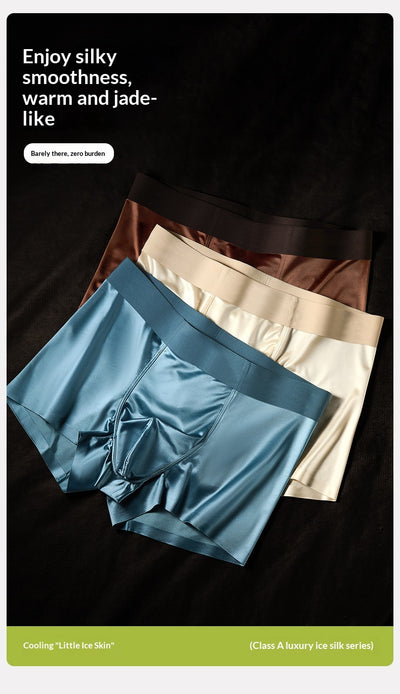 Calzoncillos Boxer Briefs de Seda de Hielo Satinada Antibacteriana para Hombre - Image 15