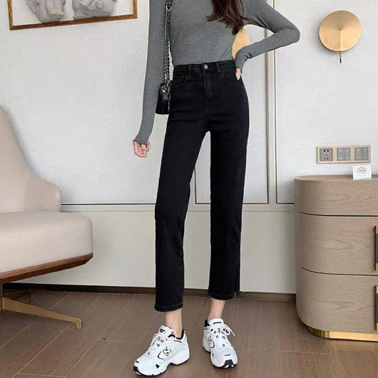 Jeans Rectos Slim para Mujer con Abertura - Image 9