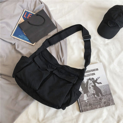 Bolsa Mensajera Canvas Unisex de Gran Capacidad con Múltiples Compartimentos - Image 9