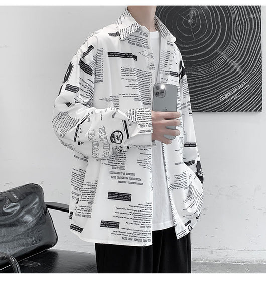 Camisa Larga de Seda Helada con Estampado para Hombre - Image 11