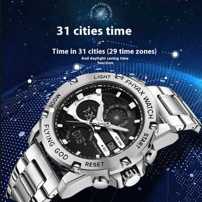 Reloj Empresarial Doble Pantalla Luminoso Resistente al Agua - Image 4