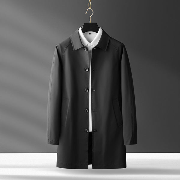 Abrigo Tipo Trench Casual Lujo Coreano para Hombre - Invierno Ligero