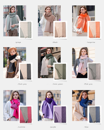 Bufanda Degradada Reversible de Imitación Cachemira - Elegancia y Versatilidad para Invierno - Image 16
