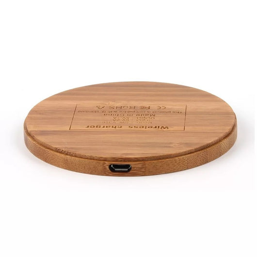 Cargador Inalámbrico 10W Bambú Natural con Diseño Moderno - Image 11