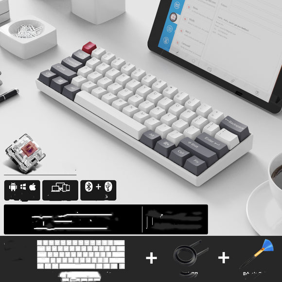 Teclado Mecánico Inalámbrico Dual Mode Bluetooth y Cable con Estuche