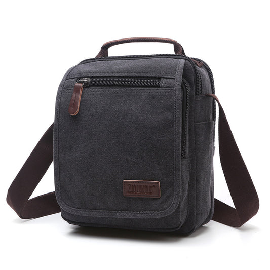 Bolsa Mensajera de Lona para Hombre con Múltiples Compartimentos