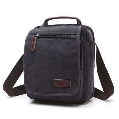 Bolsa Mensajera de Lona para Hombre con Múltiples Compartimentos