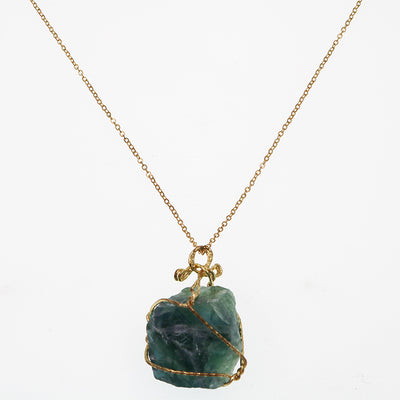 Collar Tejido a Mano con Colgante de Piedra de Cristal Geométrico Irregular - Image 14