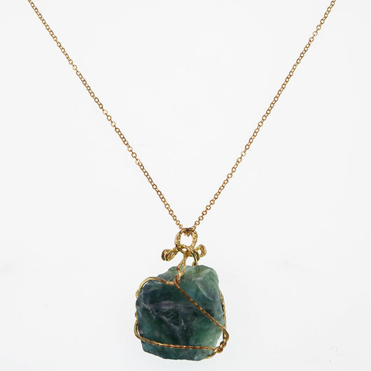 Collar Tejido a Mano con Colgante de Piedra de Cristal Geométrico Irregular - Image 14