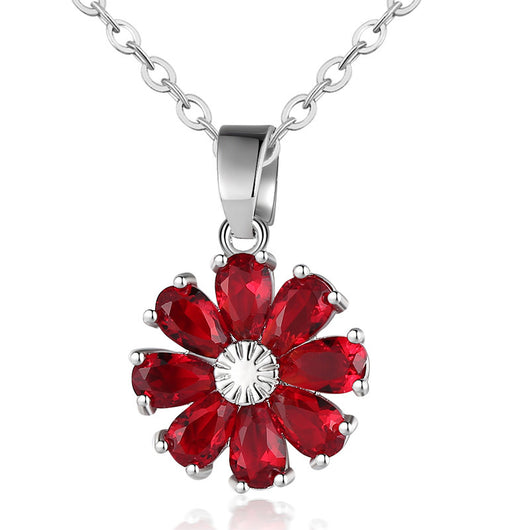 Collar y Aretes de Diamante Floral con Circón y Cobre - Image 28