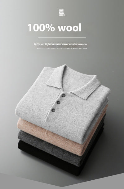 Suéter Polo de Lana para Hombre - Comodidad Casual Premium - Image 15