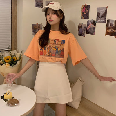 Blusa Suelta Manga Corta Mujer Diseño Retrato Japonés Exclusivo - Image 17