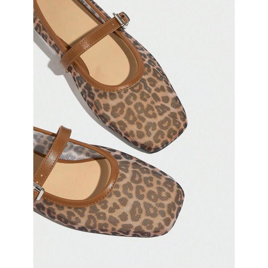 Sandalias Mary Jane Estampado Leopardo con Malla Transpirable para Mujer - Image 12