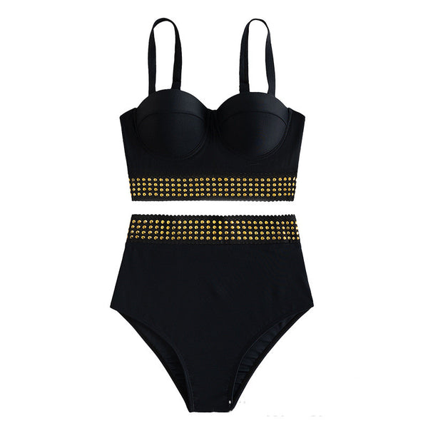 Bikini Realce con Aro Negro de Cintura Alta - Image 4