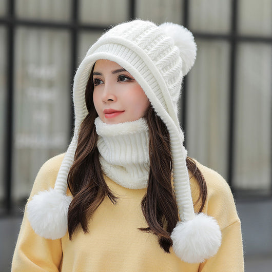 Gorro Tejido Plush Twist con Bola Colgante para Mujer - Image 9