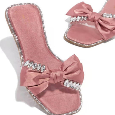 Pantuflas Planas con Moño de Cristales Brillantes - Image 7