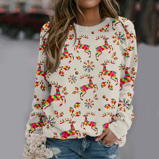 Sudadera Navideña Suelta de Manga Larga con Estampado - Image 10