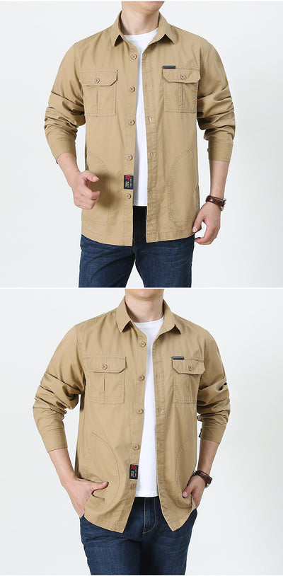 Camisa Manga Larga Casual Hombre Talla Grande - Ligera Cuatro Estaciones - Image 17