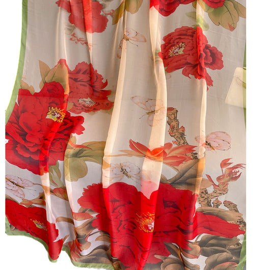 Pañuelo de Seda Peonía Largo para Mujer con Protección Solar - Image 32