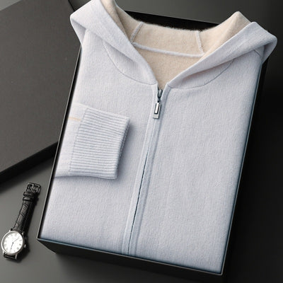 Cardigan de Cashmira para Hombre con Cuello Alto y Cierre - Otoño e Invierno