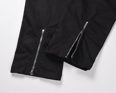Pantalón Cargo Negro con Cremalleras y Bolsillos Múltiples - Estilo Hip-hop Urbano - Image 5