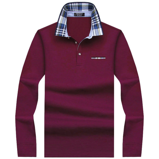 Playera Casual Ejecutiva con Solapa Fleece Suelta en Color Sólido para Hombre - Image 7