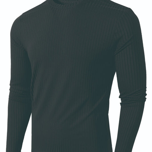 Camiseta de Manga Larga Rayada con Elasticidad y Transpirabilidad para Hombre