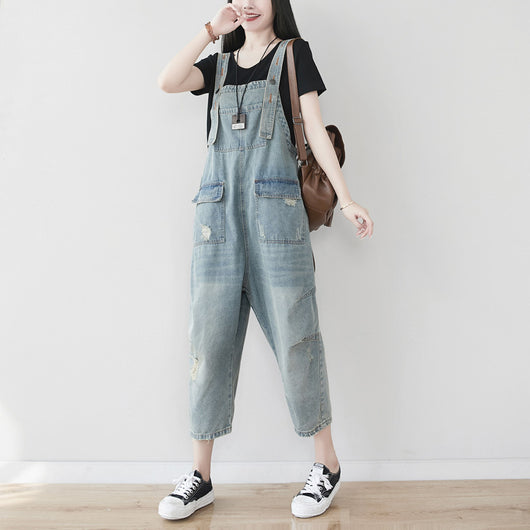 Enterizo Harem Denim Retro Talla Grande para Mujer - Image 7