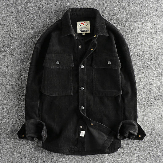 Camisa de Pana Gruesa Lavada con Manga Larga para Invierno - Image 23