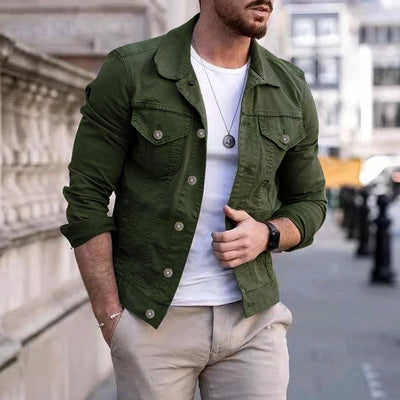 Chaqueta de Mezclilla Slim Fit con Solapa para Hombre - Image 9