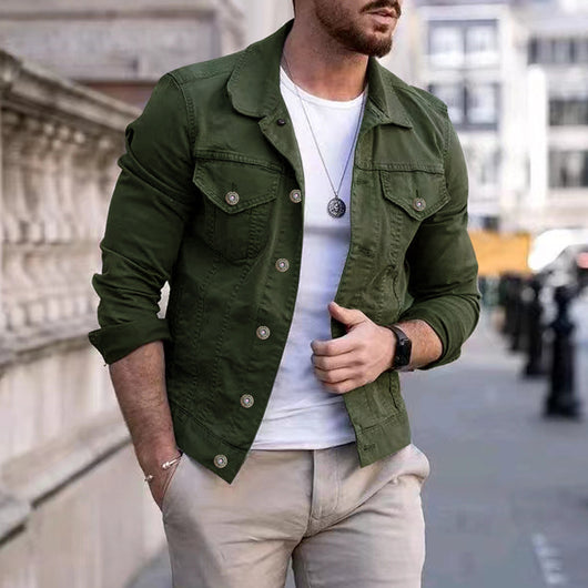 Chaqueta de Mezclilla Slim Fit con Solapa para Hombre - Image 9