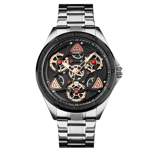 Reloj Mecánico de Pulsera de Acero con Engranajes Visibles - Image 2