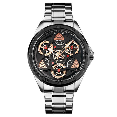 Reloj Mecánico de Pulsera de Acero con Engranajes Visibles - Image 2