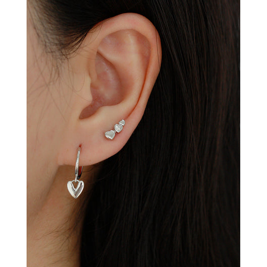Aretes de Plata S925 Corazón Pequeño con Cierre de Rosca para Mujer - Image 12