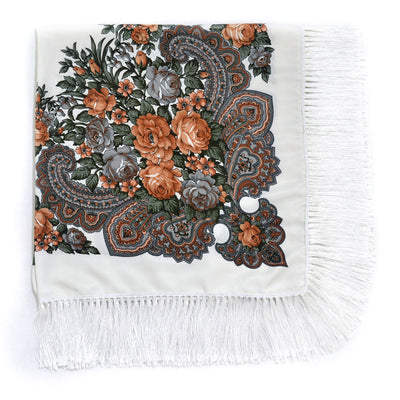 Pañuelo Floral Retro con Flecos para Mujer - Image 32