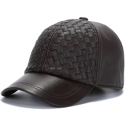 Gorra de Beisbol Invierno Cuero Genuino Piel de Cabra para Hombre - Image 2