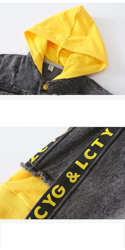 Chaqueta Denim con Capucha para Niño - Primavera Otoño - Image 12