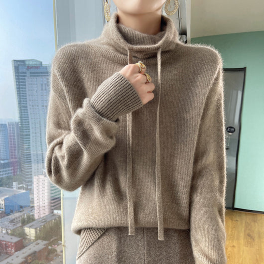 Suéter de Cuello Alto en Cashmira para Otoño e Invierno - Pullover Holgado y Grueso para Mujer - Image 8